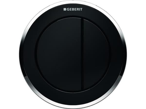 Geberit betj. Omega10 sort - t/dobb.skyl, pneumatisk, betj. på møbel, sort blankforkromet