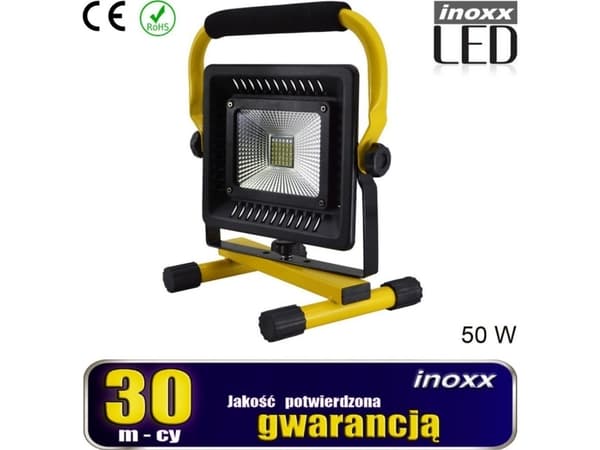 Nvox Bærbar LED-flomlys 50w 6000k batteri/ 230v