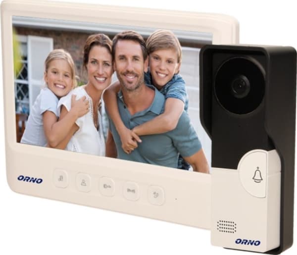 Orno video intercom, håndsettfri, farge, LCD 7", hvit, IMAGO