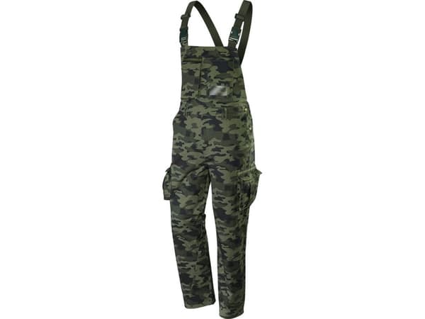 Camo work bib pants, size XL