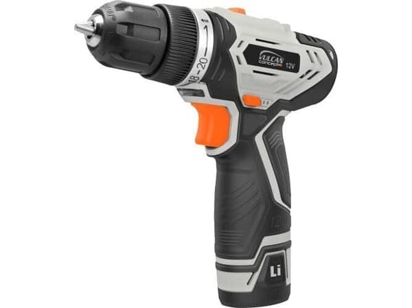 Vulcan Drill 12v, bestilling 3-5h, 1 litiumbatteri 1,3ah, 2 gir