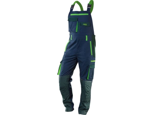 PREMIUM work bib pants, 62% cotton, 35% polyester, 3% elastane, size L