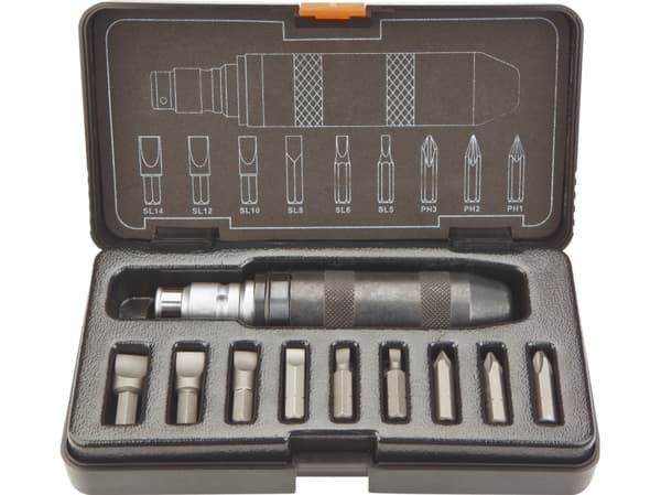 Impact screwdriver, set of 11