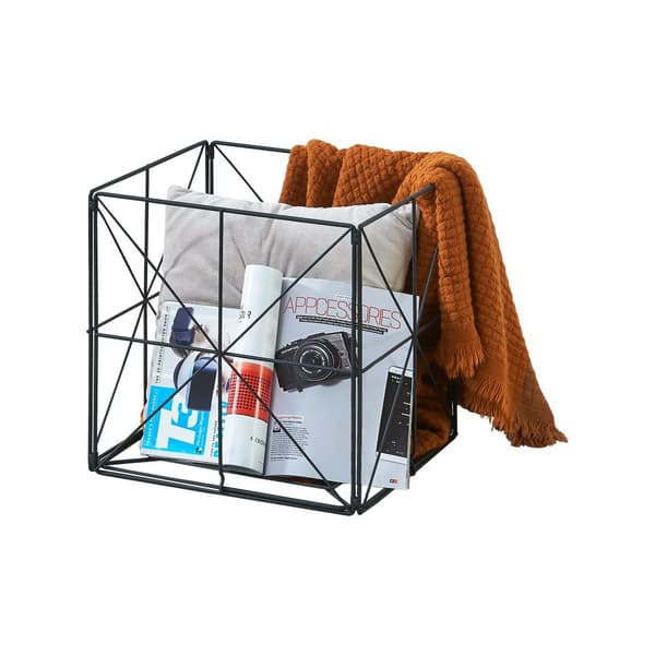 Tidningsställ Temse 40x40x40 cm metall [en.casa]