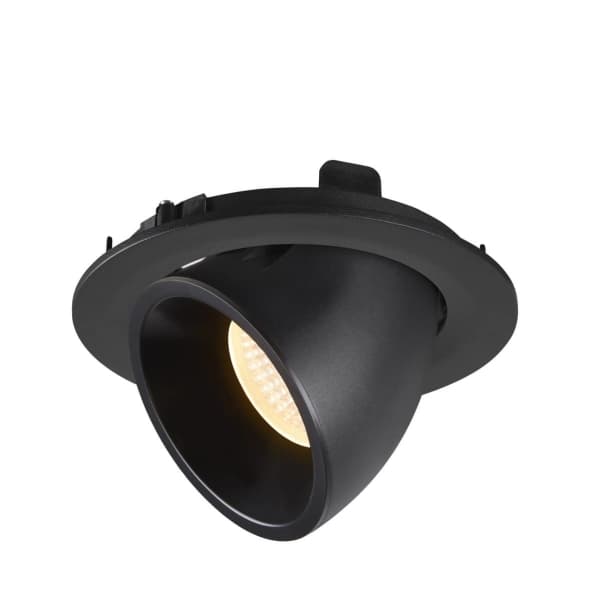 SLV NUMINOS GIMBLE L, Innsunket spotlight, 1 ampuller, 3000 K, 2150 lm, Sort