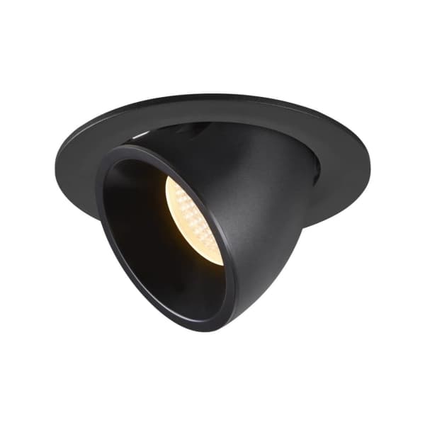 SLV NUMINOS GIMBLE L, Innsunket spotlight, 1 ampuller, 3000 K, 2150 lm, Sort