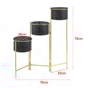 Piedestal Kieldrecht hopfällbar 3 krukor 70x70x20 cm metall [en.casa]