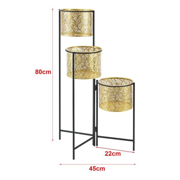 Piedestal Verrebroek 80x45x45 cm hopfällbar med 3 krukor [en.casa]