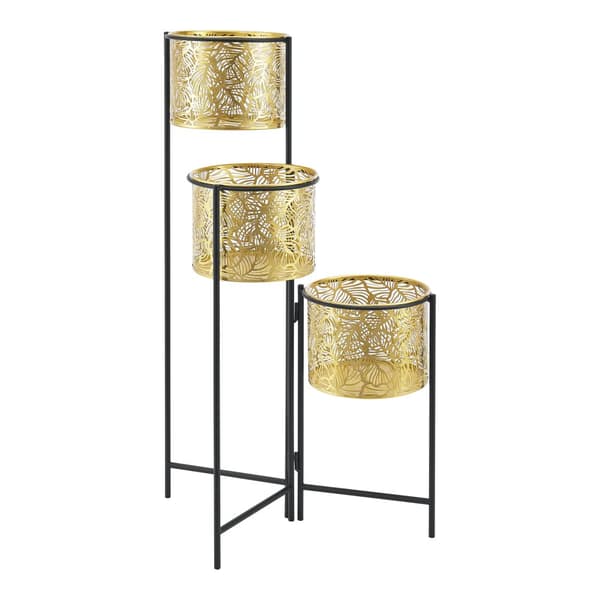 Piedestal Verrebroek 80x45x45 cm hopfällbar med 3 krukor [en.casa]