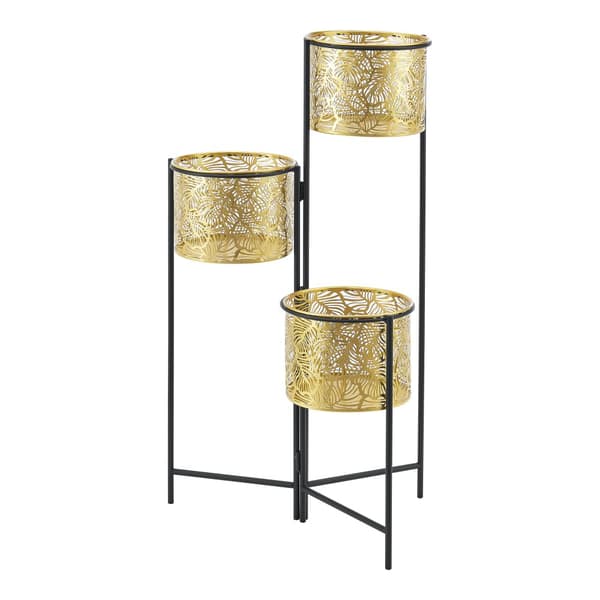 Piedestal Verrebroek 80x45x45 cm hopfällbar med 3 krukor [en.casa]