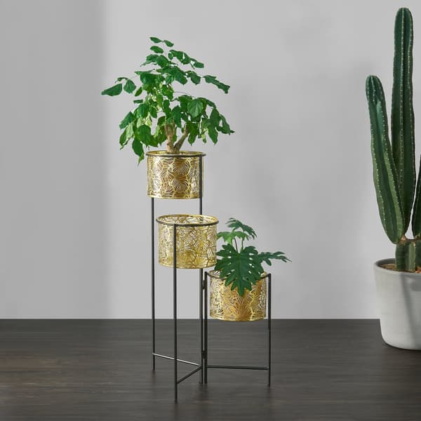 Piedestal Verrebroek 80x45x45 cm hopfällbar med 3 krukor [en.casa]