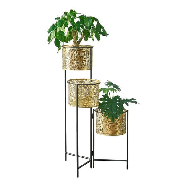 Piedestal Verrebroek 80x45x45 cm hopfällbar med 3 krukor [en.casa]
