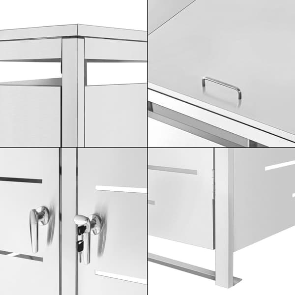 Sopkärlsskjul Fahrenwalde plats för 3 sopkärlar 116x196x80 cm [en.casa]