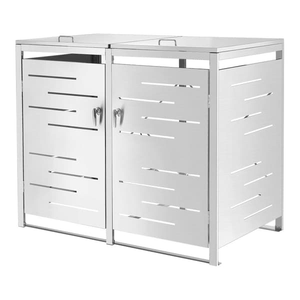 Sopkärlsskjul Fahrenwalde plats för 2 sopkärlar 116x132x80 cm [en.casa]