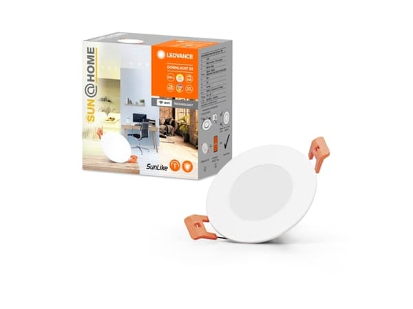 LEDVANCE SUN@Home Downlight Slim, Älykäs kohdevalo, Valkoinen, Wi-Fi, 2200 K, 5000 K, 170 lm