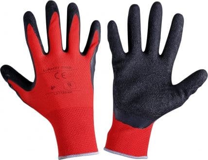 Lahti Pro Latex-belagte vernehansker rød-sort 8" 12 par (L211208P)