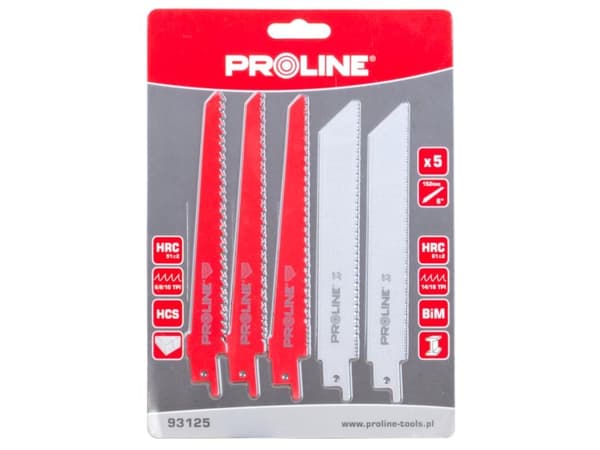 Pro-Line puu- ja metallisahanterät sapelisahaan 5kpl (93125)