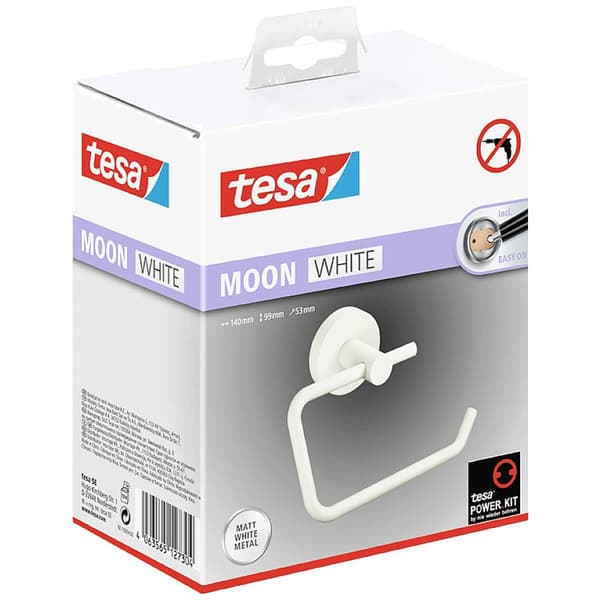 tesa MOON WHITE Toalettpappershållare Lim Metall