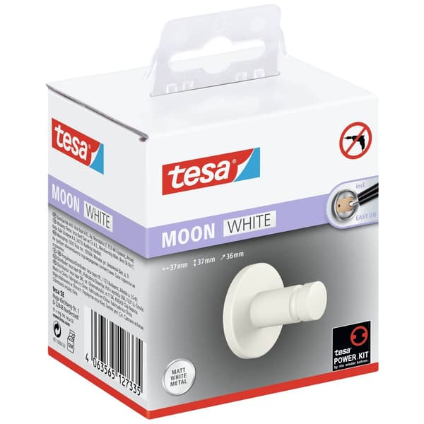 tesa MOON WHITE Handdukskrok Lim Metall