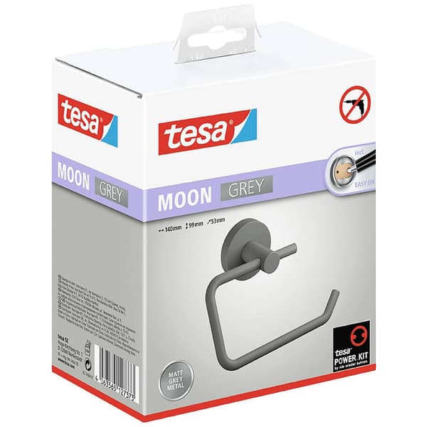 tesa MOON GREY Toalettpappershållare Lim Metall