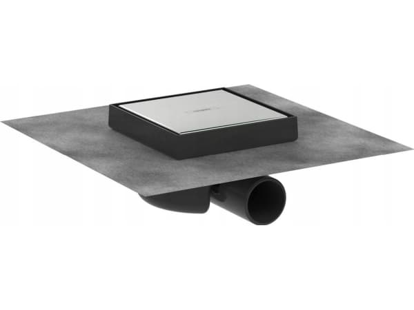 hansGrohe RainDrain Spot kvadratisk afløbsskål 150 x 150 mm børstet rustfrit stål