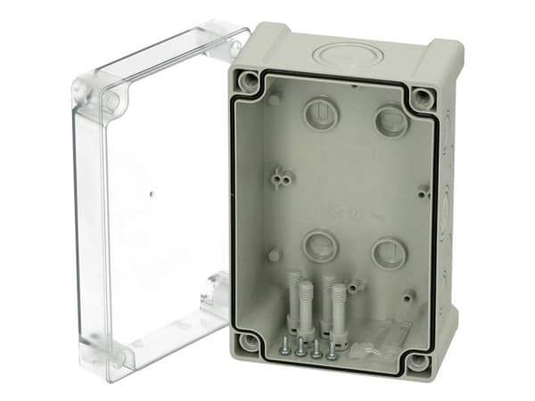 Fibox Enclosure, PC Clear transparent cover 5824029 Universalkabinet 187 x 122 x 90 Polykarbonat Gråhvid (RAL 7035) 1 stk