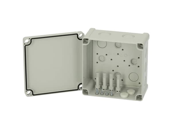 Fibox Enclosure, PC Grey cover 5824023 Universalkabinet 130 x 130 x 75 Polykarbonat Gråhvid (RAL 7035) 1 stk