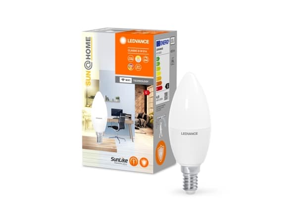 LEDVANCE SUN@Home - LED-glödlampa - E14 - 4.9 W (motsvarande 25 W) - klass G - tonbar vit - 2200-5000 K - vit