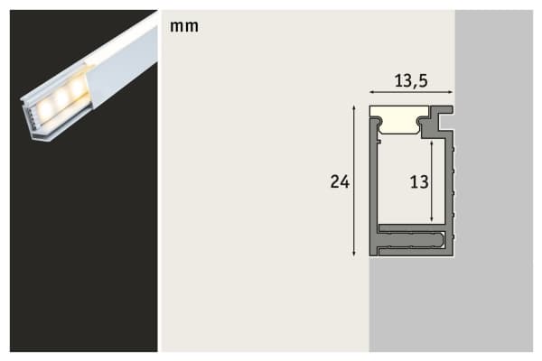 Paulmann 784.06, Satin Stål, Aluminium, 1000 mm, 24 mm, 13,5 mm, 1 stykker