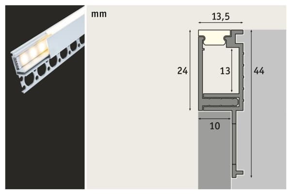 Paulmann 784.04, Satin Stål, Aluminium, 1000 mm, 44 mm, 13,5 mm, 1 stykker
