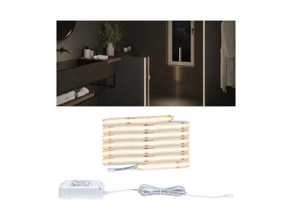 Paulmann Full-Line COB Slim, Universaali nauhavalo, Sisätila, Tunnelma, Valkoinen, Muovi, IP44