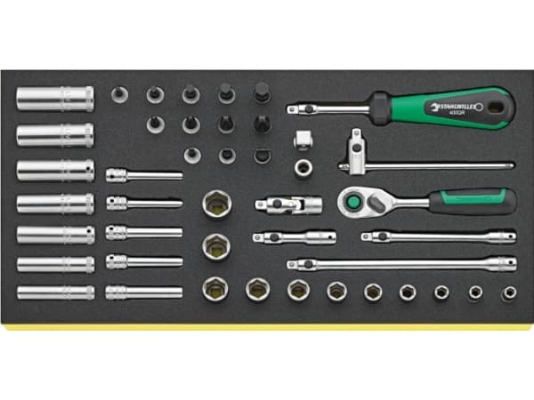 STAHLWILLE TCS 40/35/9QR, Setti, 44 kpl, Musta, Hopea, 350 mm, 175 mm, 40 mm