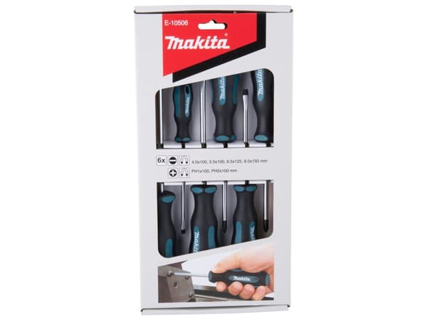 Makita E-10506 Ruuvimeisselisarja 6 kpl (SL 4kpl+PH 2kpl)