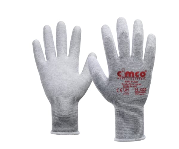 Cimco 141221, Verkstedhansker, Grå, XXL, Voksen, Unisex, 2 stykker
