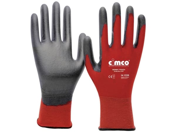 Cimco 141235, Arbetshandskar, Svart, Röd, M, Vuxen, Unisex, 2 styck