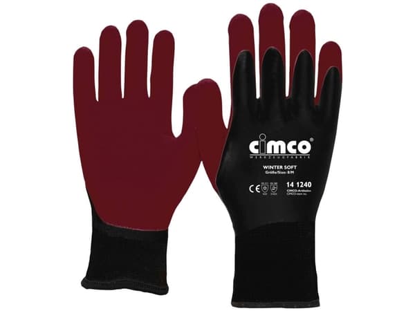 Cimco 141242, Verkstedhansker, Sort, Rød, XL, Voksen, Unisex, 2 stykker