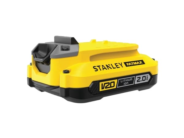 Stanley SFMCB202-XJ, Batteri, Lithium-Ion (Li-Ion), 2 Ah, 18 V, Drill, Sandpapir holder, Sort, Gult