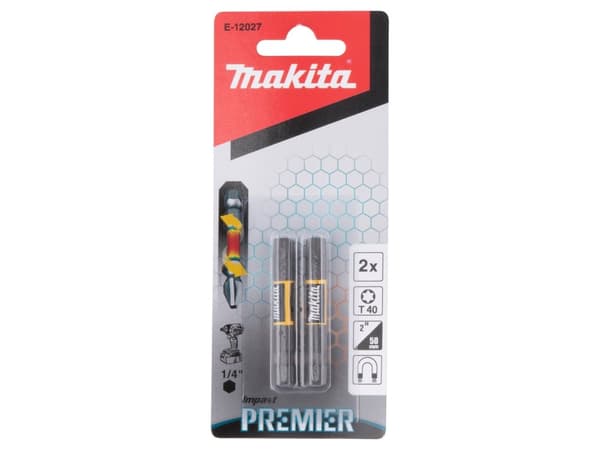 Makita Impact Premier - Impact screwdriver bit - 2 delar - torx - T40 - hexagonalt - längd: 50 mm