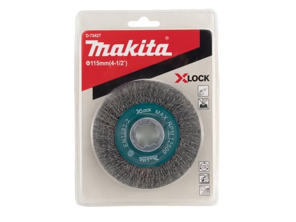 Makita - Stålborstskiva - för metall - 115 mm - X-LOCK - för Makita GA041GM201, GA044GZ; XGT GA041GZ