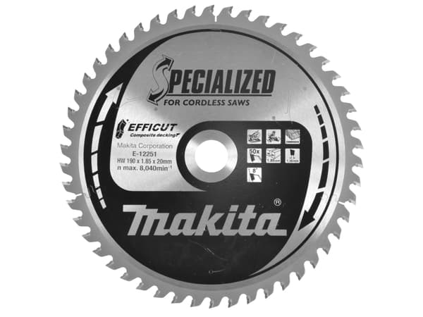 Makita E-12251, Muovi, Puu, 19 cm, 2 cm, 8040 RPM, 1,85 mm, Makita