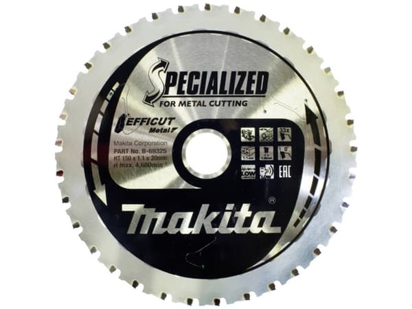 Makita B-69325, Metall, 15 cm, 2 cm, 1,1 mm, 4680 RPM, 3,3 cm
