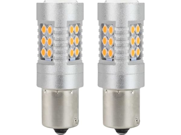 AMiO ledlampor canbus 3030 24smd 1156 bau15s py21w orange 12v/24v