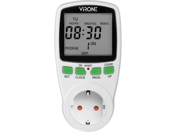 Orno Elektronisk timer med LCD-display, Schuko-versjon