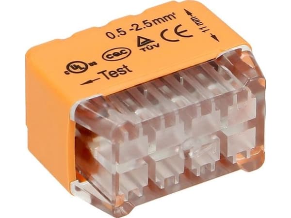 Orno 8-leder push-in installasjonskontakt; dobbel-breasted; for ledning 0,75-2,5mm2; IEC 300V/24A 50 stk. OR-SZ-8004/8/50