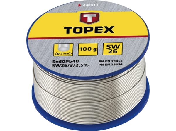 Topex alavo lydmetallis 60% Sn viela 1mm 100g - 44E514