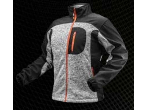Knitted sweatshirt reinforced with softshell fabric, size M