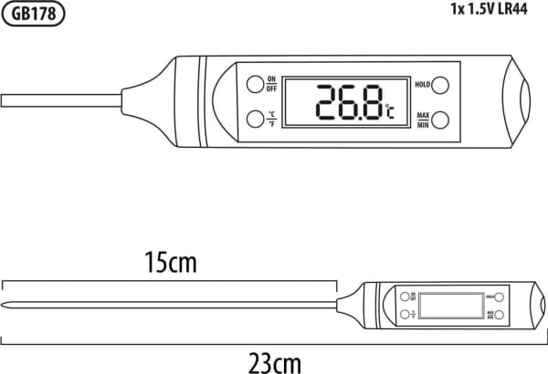 Greenblue GB178 livsmedelstermometer/sond