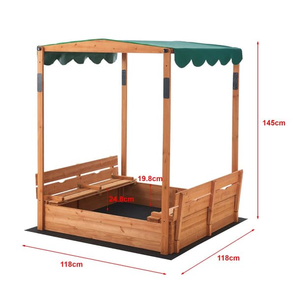 Sandlåda Pitsunda med tak 145x118x118 cm [en.casa]