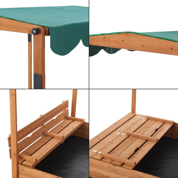 Sandlåda Pitsunda med tak 145x118x118 cm [en.casa]