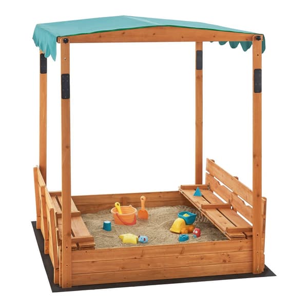 Sandlåda Pitsunda med tak 145x118x118 cm [en.casa]